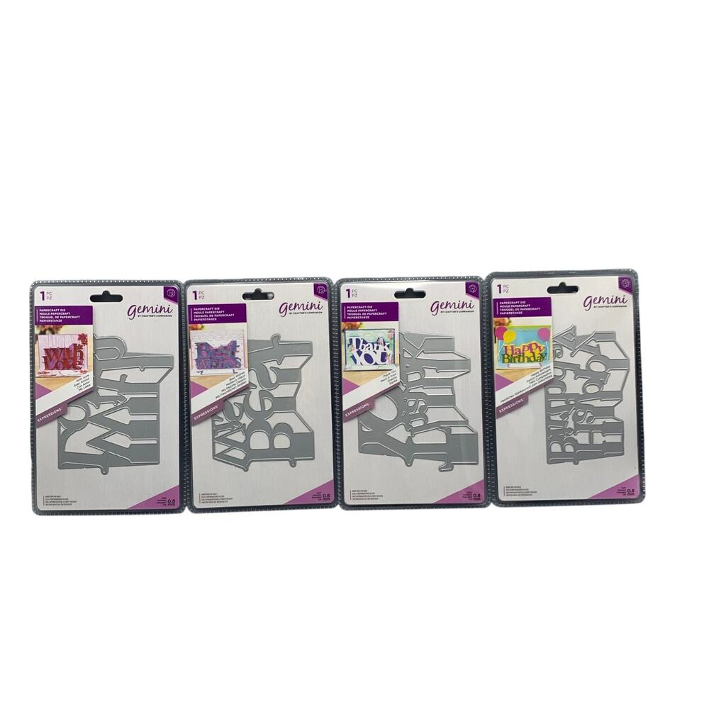 Crafters Companion Gemini Papercraft Die Card Expressions Salutations Set 4 NEW